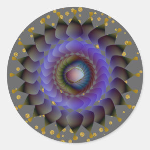 Sticker Rond Confetti en or noir Lotus