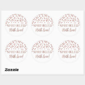 Sticker Rond Confetti en or rose parsemé d'amour (Feuille)