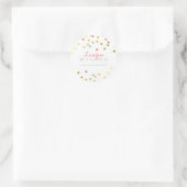Sticker Rond CONFETTI GLAMOROUS mignon feuille d'or menthe cora (Sac)
