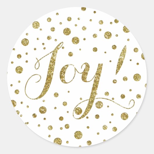 Sticker Rond Confetti Gold Parties scintillant Joy Holiday Spar (Devant)