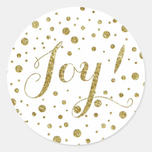 Sticker Rond Confetti Gold Parties scintillant Joy Holiday Spar