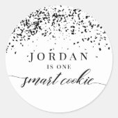 Sticker Rond Confetti One Smart Cookie Graduation Party Favoris (Devant)
