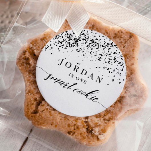 Sticker Rond Confetti One Smart Cookie Graduation Party Favoris