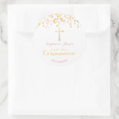 Sticker Rond Confetti rose et or communion (Sac)