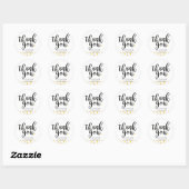 Sticker Rond Confettis de cœurs dorés Merci (Feuille)