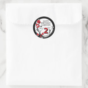 Sticker Rond Confettis de personnages de Dr Seuss Anniversair