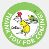Sticker Rond Confettis de personnages de Dr Seuss | Anniversair (Devant)