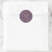 Sticker Rond Confettis élégants et chics points dorés violets F (Sac)