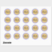 Sticker Rond Confettis violets et dorés Points Cadeau de fête m (Feuille)