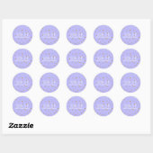 Sticker Rond Confettis violets et or Petits points Faveur de fê (Feuille)