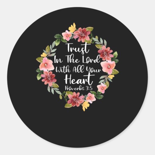 Sticker Rond Confiance Dans Le Seigneur Écriture Biblique Chris (Devant)