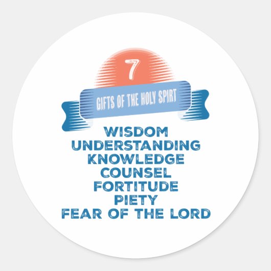 Sticker Rond Confirmation 7 Dons de l'Esprit Saint (Devant)