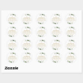 Sticker Rond Confirmation botanique moderne vert olive (Feuille)