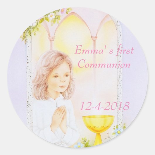 Sticker Rond Confirmation de Holy Communion (Devant)