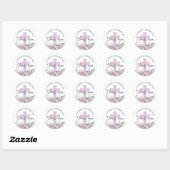 Sticker Rond Confirmation de Merci Fleur sauvage violet (Feuille)