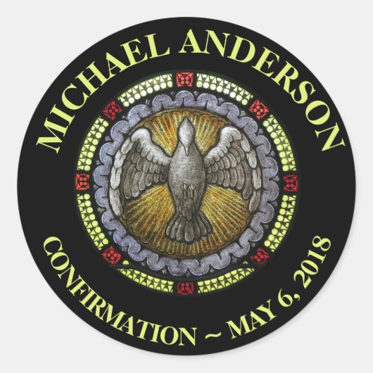 Sticker Rond Confirmation en verre de l'Esprit Saint RCIA (Devant)