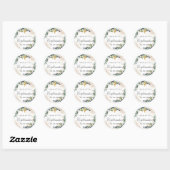 Sticker Rond Confirmation eucalyptus or vert (Feuille)