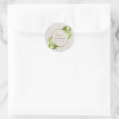 Sticker Rond Confirmation Lys Blancs Marbre Croix Dorée Florale (Sac)
