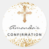 Sticker Rond Confirmation nom croisé de la parties scintillant  (Devant)