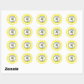 Sticker Rond Confit de citron Gingham (Feuille)