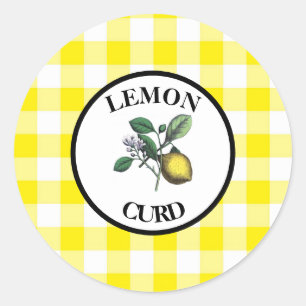 Sticker Rond Confit de citron Gingham