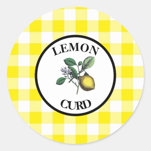 Sticker Rond Confit de citron Gingham (Devant)