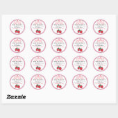 Sticker Rond Confit de Fraises Maison Gingham Rose Rustique (Feuille)