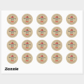 Sticker Rond Confit de Fraises Maison Rustique Kraft (Feuille)