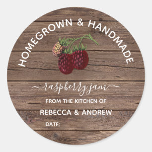 Sticker Rond Confit de framboise fait maison et artisanal Barnw