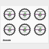 Sticker Rond Confit de mûres fait avec amour Rustique Moderne V (Feuille)