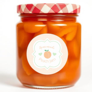 Sticker Rond Confit de pêche sucrée fait maison pour une élégan