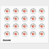 Sticker Rond confit de tomate Ketchup avec aquarelle tomate (Feuille)