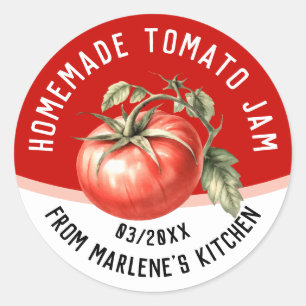 Sticker Rond Confit de tomates fait maison comestible avec toma