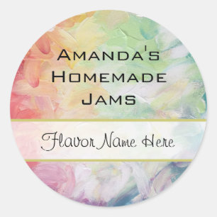 Sticker Rond Confiture Abstraite de peinture texturée épaisse