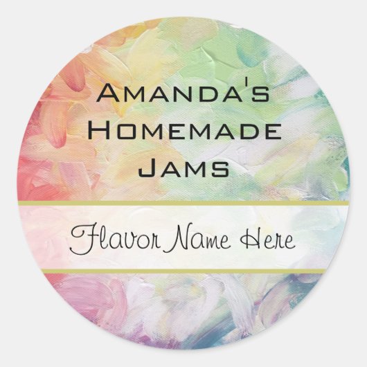 Sticker Rond Confiture Abstraite de peinture texturée épaisse (Devant)