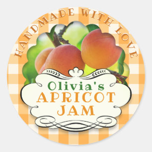 Sticker Rond Confiture artisanale en abricot