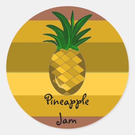 Sticker Rond Confiture d'ananas dorée (Devant)