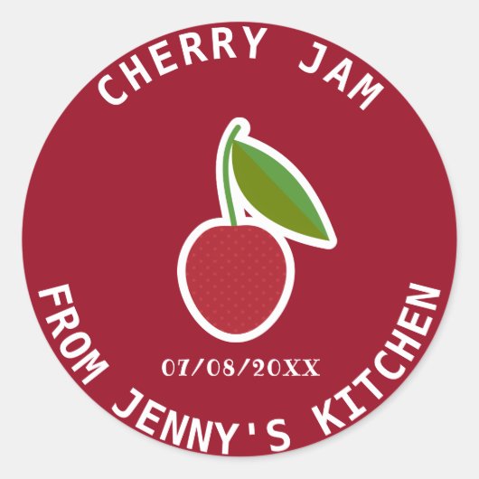 Sticker Rond Confiture de cerise (Devant)