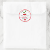 Sticker Rond Confiture de Cerises Maison  Gingham Rouge de Ferm (Sac)