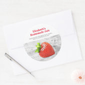 Sticker Rond Confiture de fraise maison personnalisée Argent ro (Enveloppe)