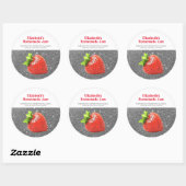 Sticker Rond Confiture de fraise maison personnalisée Sparkle S (Feuille)