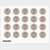 Sticker Rond Confiture de fraise maison rustique papier kraft (Feuille)