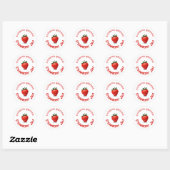 Sticker Rond Confiture de fraises (Feuille)