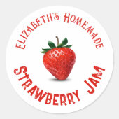 Sticker Rond Confiture de fraises (Devant)