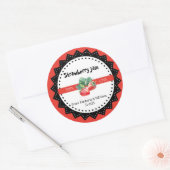 Sticker Rond Confiture de fraises faite avec amour Rustique Mod (Enveloppe)