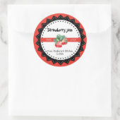 Sticker Rond Confiture de fraises faite avec amour Rustique Mod (Sac)