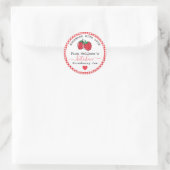 Sticker Rond Confiture de fraises maison Chemise rouge de la fe (Sac)