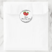 Sticker Rond *~* Confiture de fraises maison conserve la canne  (Sac)