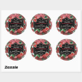 Sticker Rond Confiture de fraises maison personnalisée (Feuille)