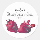 Sticker Rond Confiture de fraises maison personnalisée (Devant)